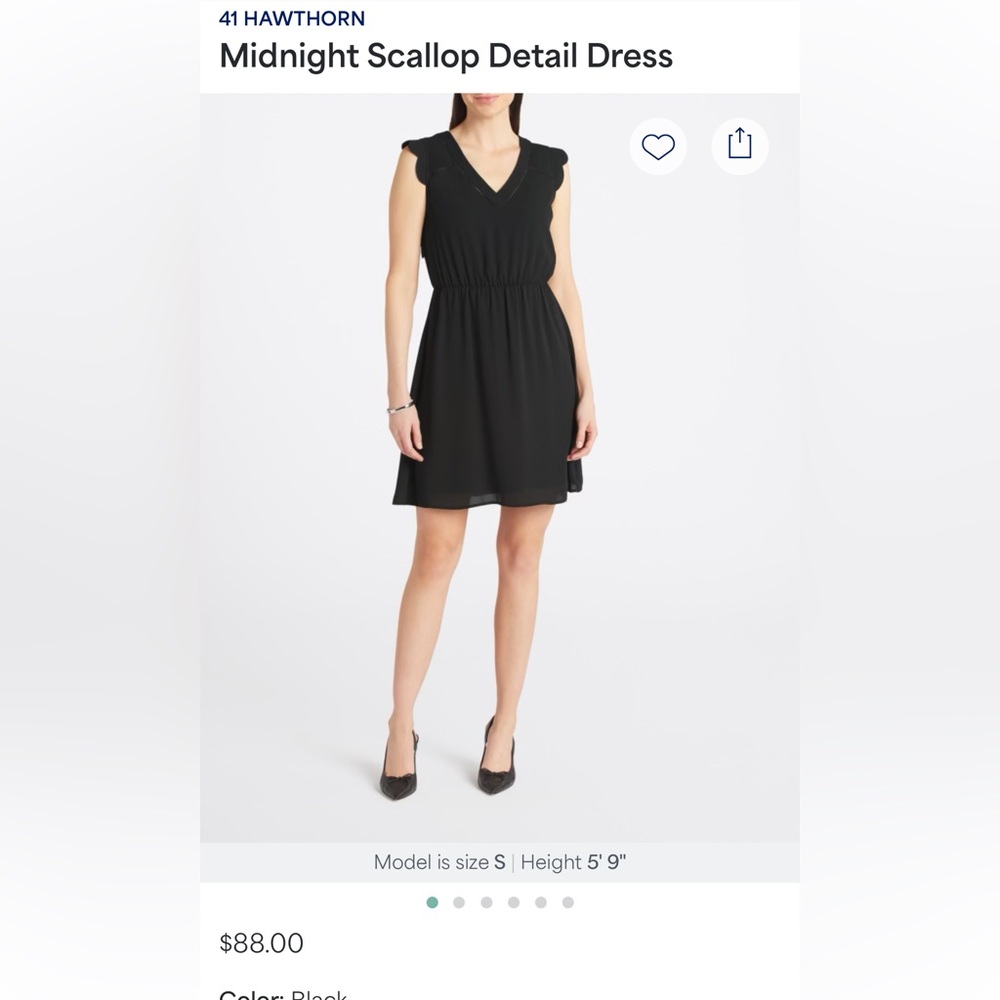 41 Hawthorn Midnight Black Scallop Mini Dress